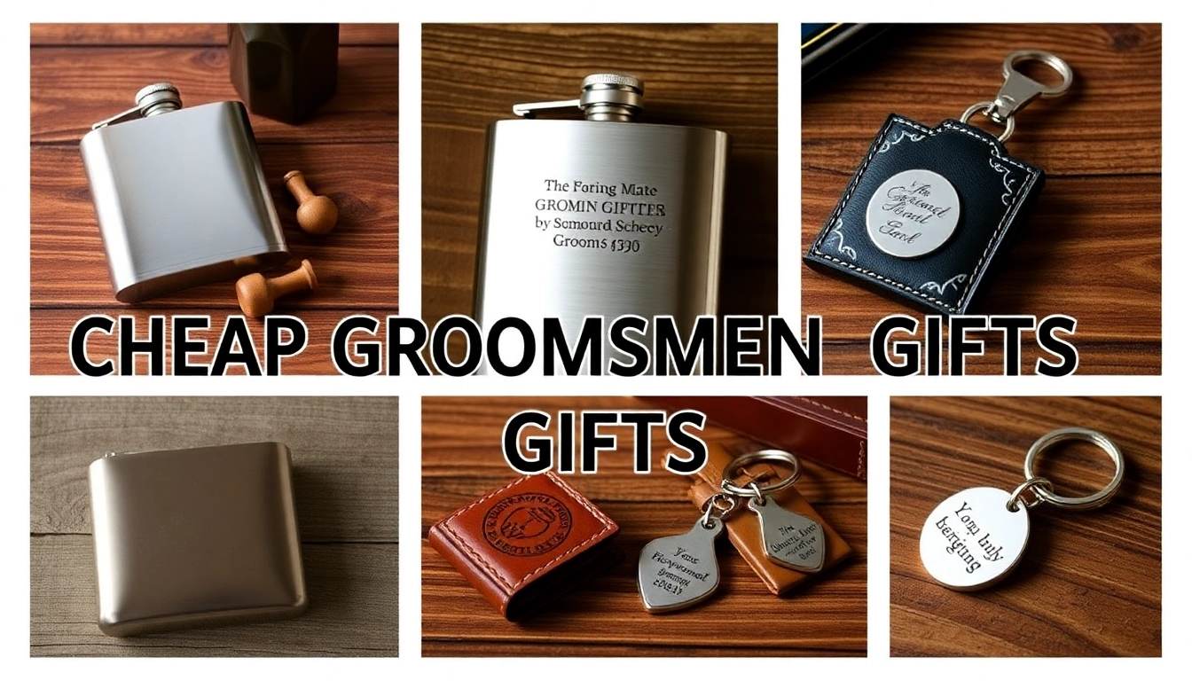 Explore a variety of cheap groomsmen gifts including personalized flasks and engraved wallets to delight your wedding party.