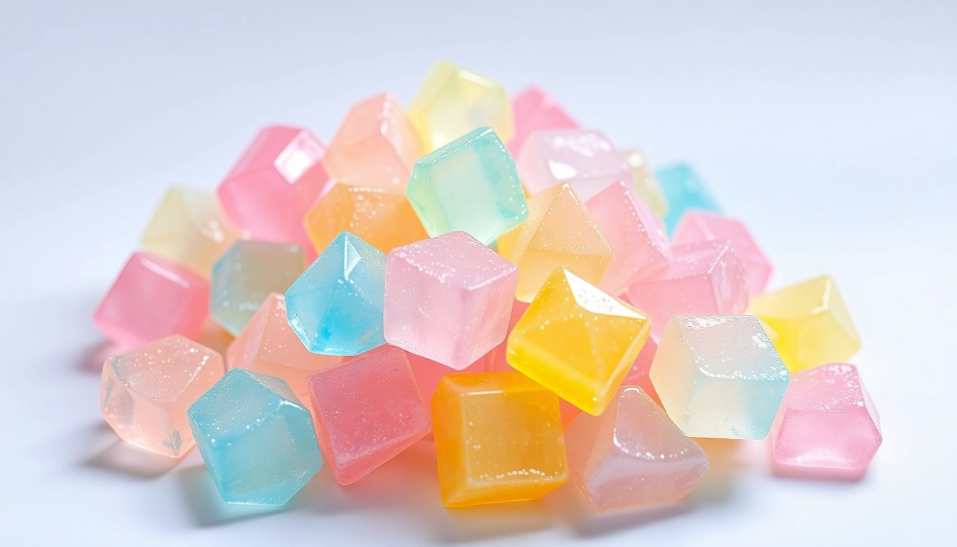 Delightful Gemini Crystal Candy, beautifully shaped like colorful crystals, showcasing unique textures.