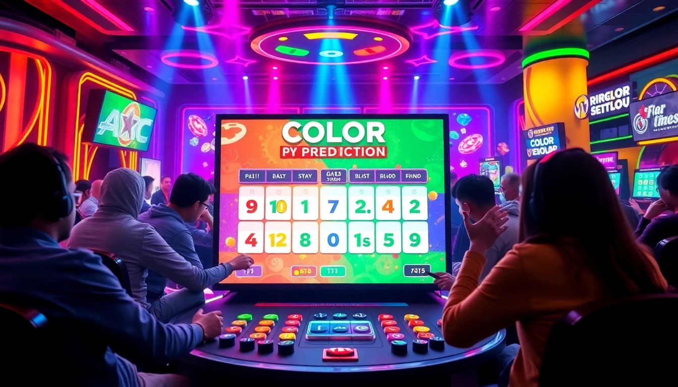 Players strategizing in a Color prediction game, showcasing vibrant colors and engaging gameplay.