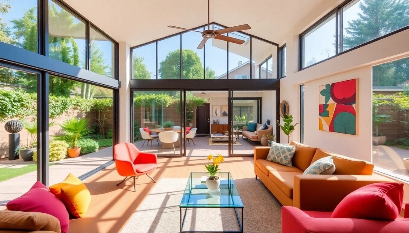 View a stunning Airbnb property for sale featuring large windows and vibrant decor.