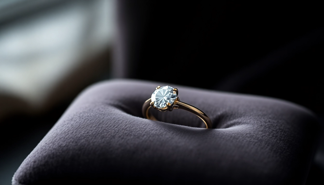 Showcase an exquisite 2 carat engagement ring with a radiant diamond on a velvet backdrop.