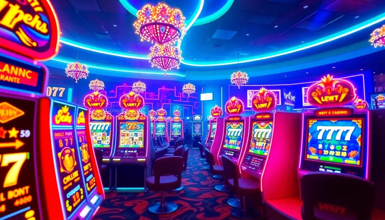 Engaging players enjoying สล็อต777 slot machines in a vibrant online casino setting.