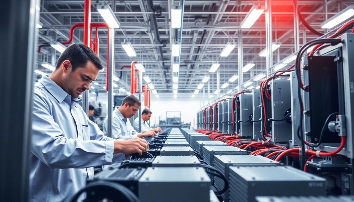 Power Supply Manufacturer assembling state-of-the-art components in a modern facility, highlighting efficiency and precision.