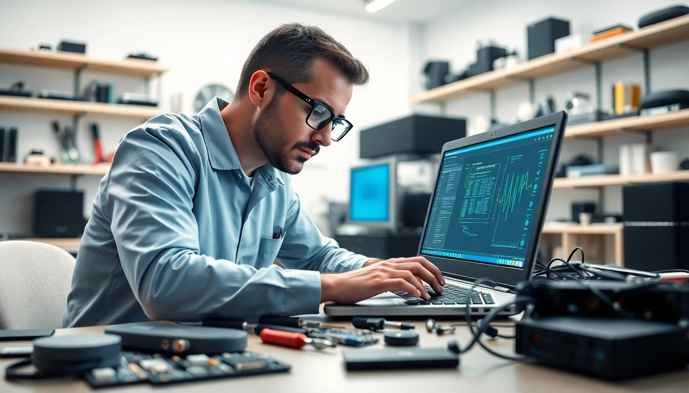 Riparazione pc torino con un tecnico esperto che ripara un computer in un ambiente professionale.