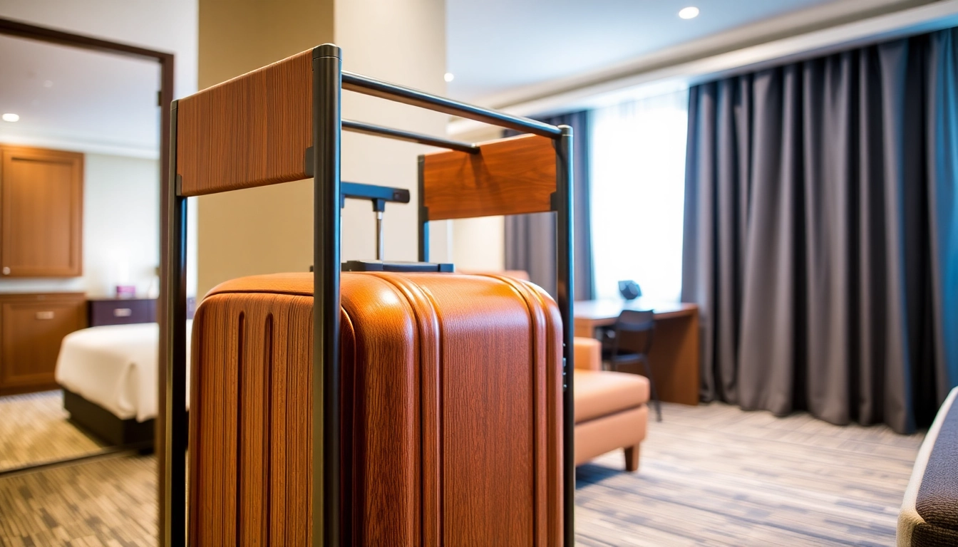 Elegant hotel luggage racks for easy access and comfort in guest rooms and hotels