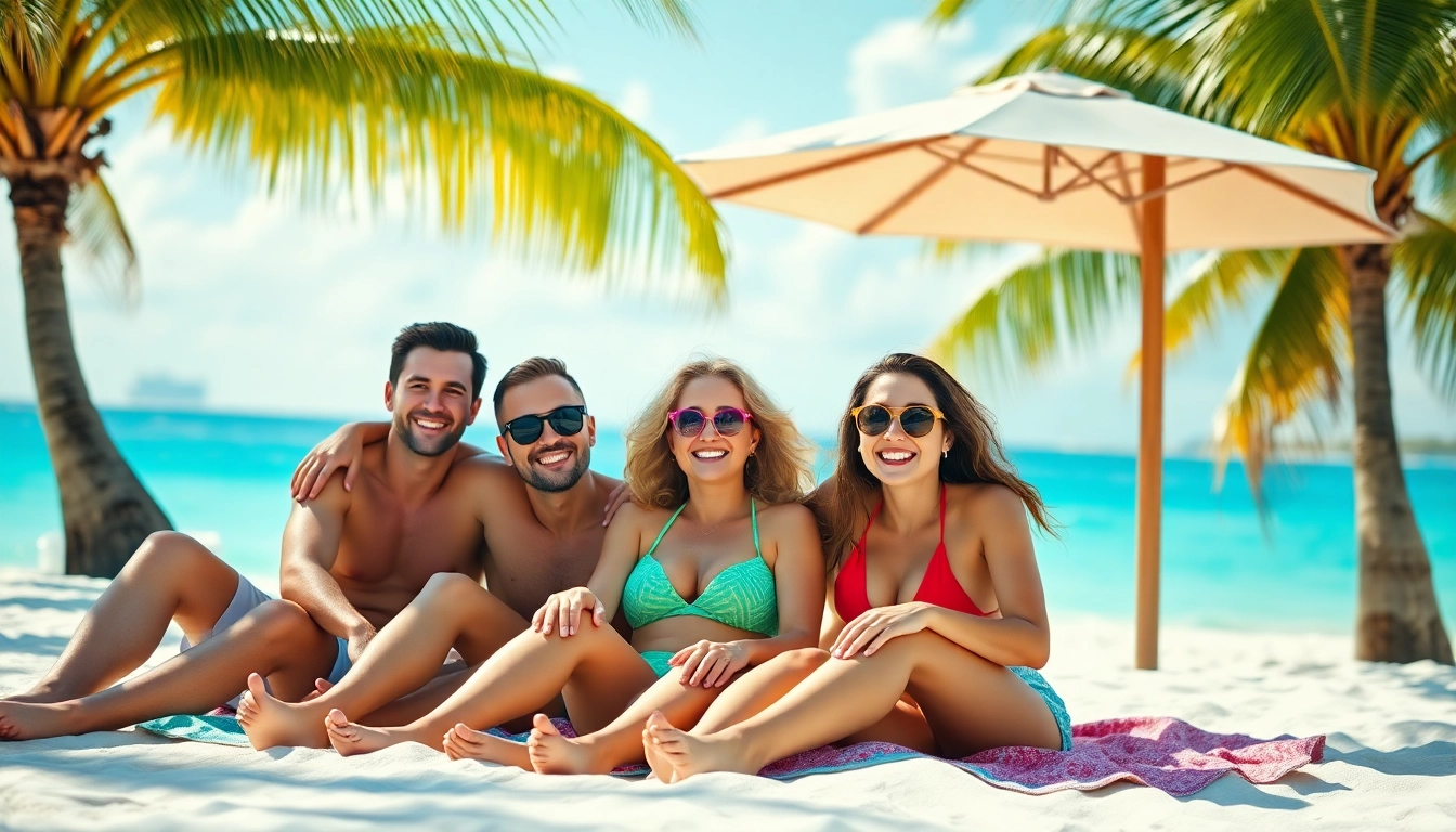 Experience Livingstone Vacations Bahamas Travel with a joyful family enjoying the beach.
