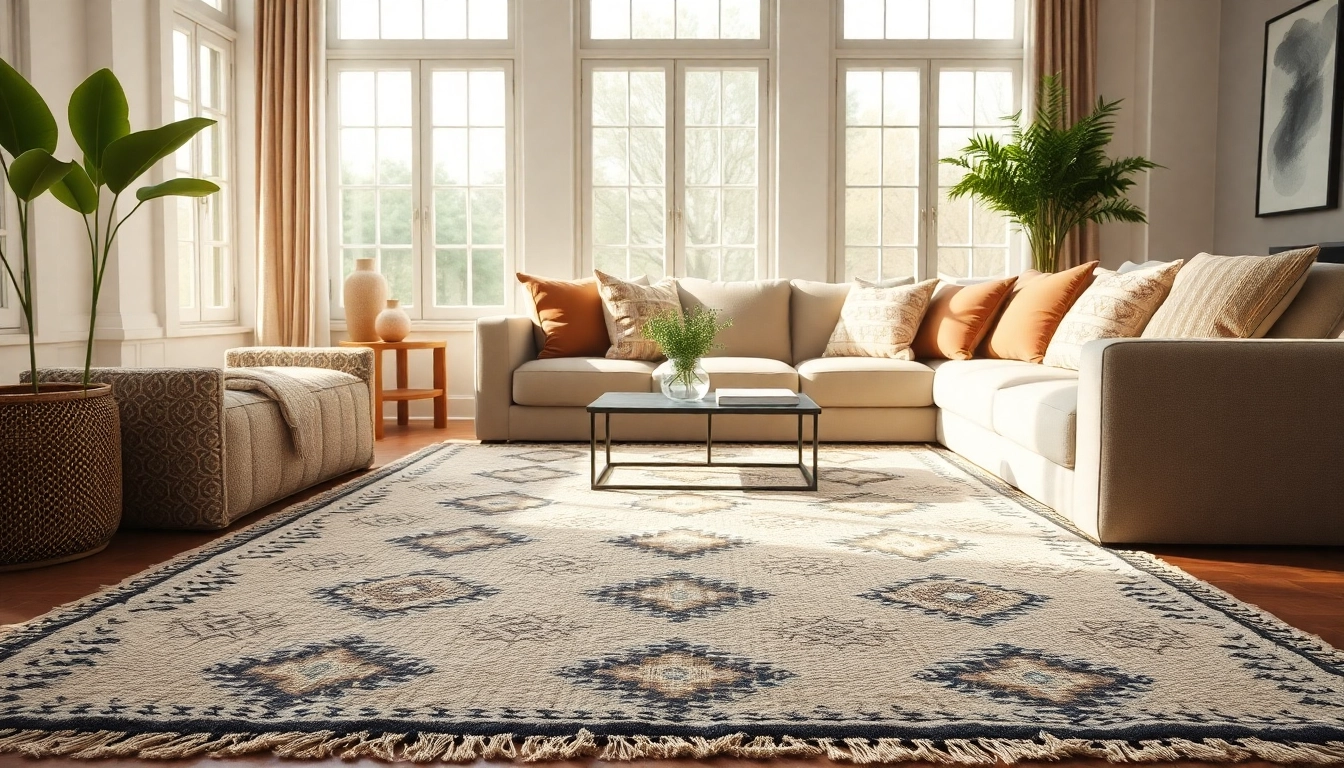 Showcasing Beni Ourain rugs in a beautifully styled living room, emphasizing their intricate designs.