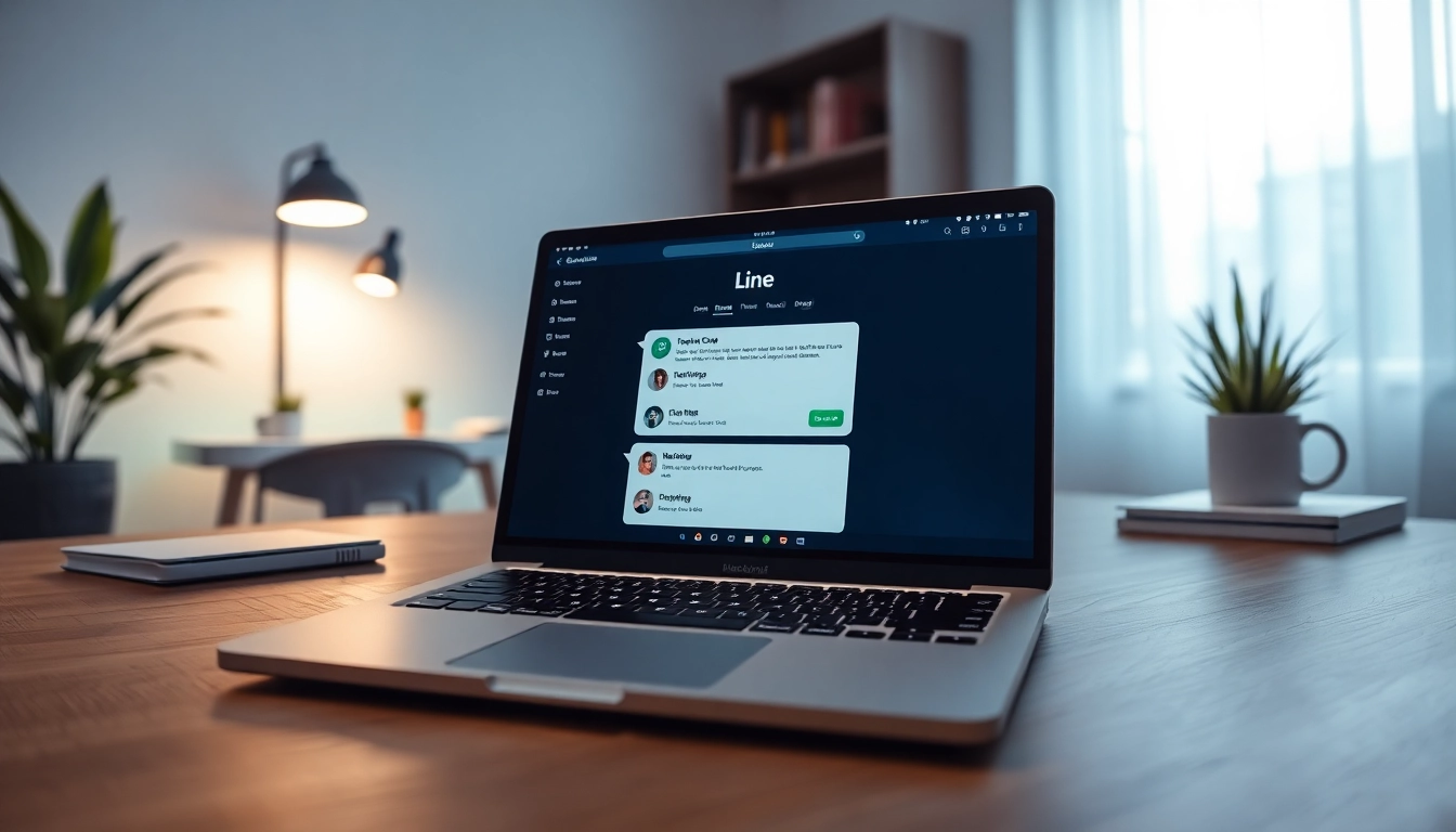 Download the line電腦版下載 on a sleek laptop displaying its intuitive interface in a modern workspace.