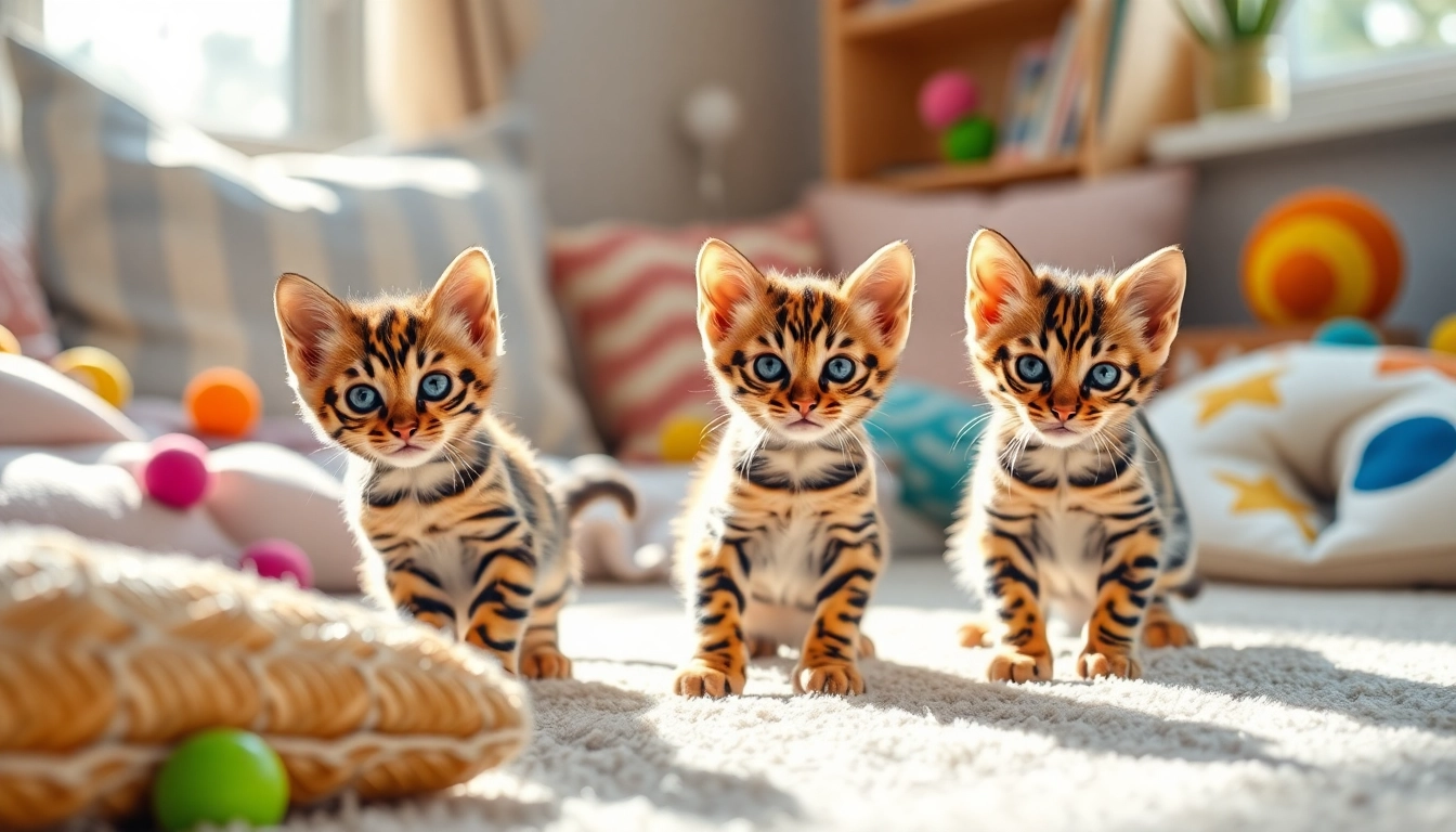 Watch Bengal Kittens for Sale playfully engaging in a cozy environment.