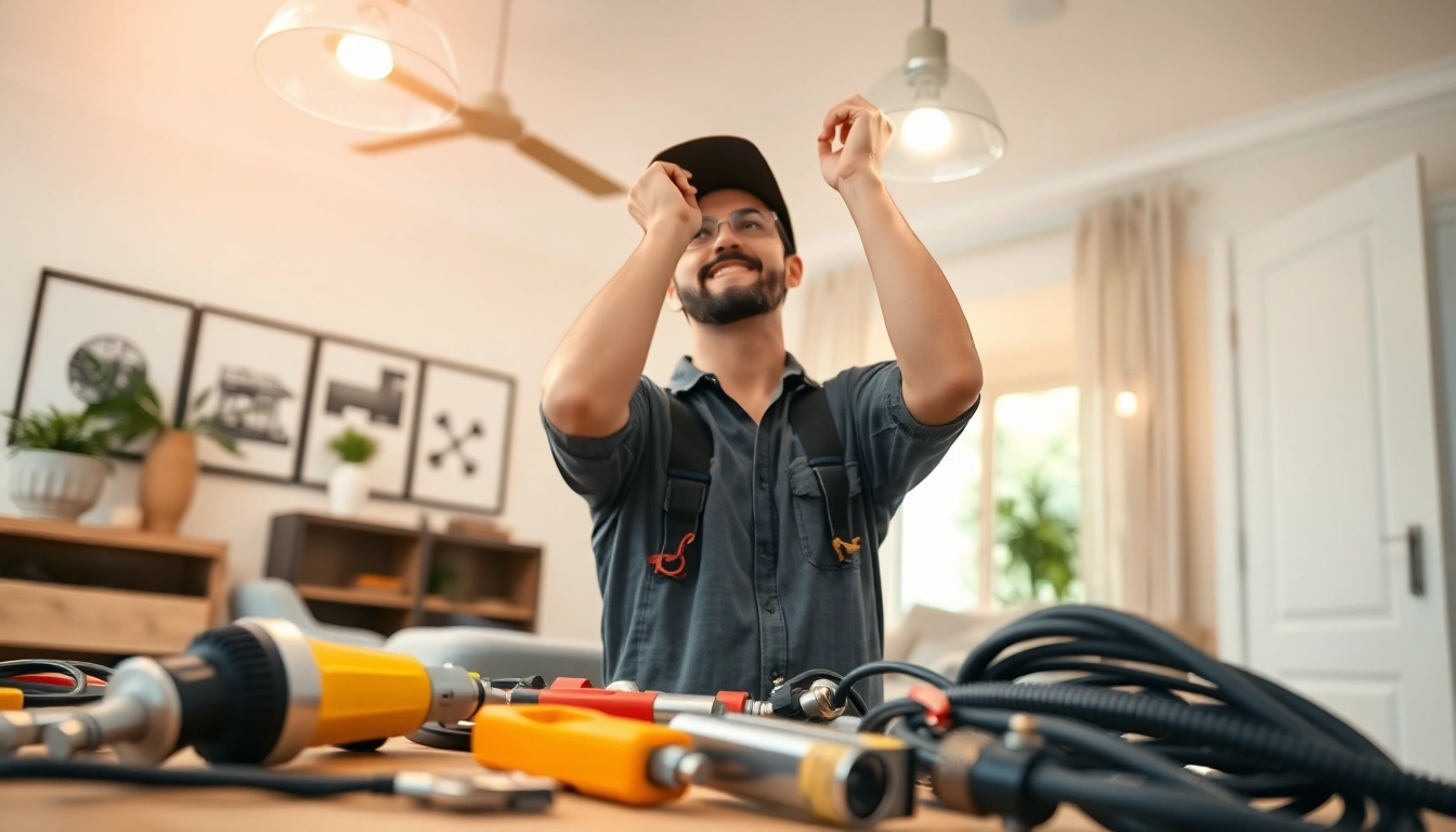 Electrician working expertly in a Clearwater home, highlighting the services of Electrical Contractor Clearwater.