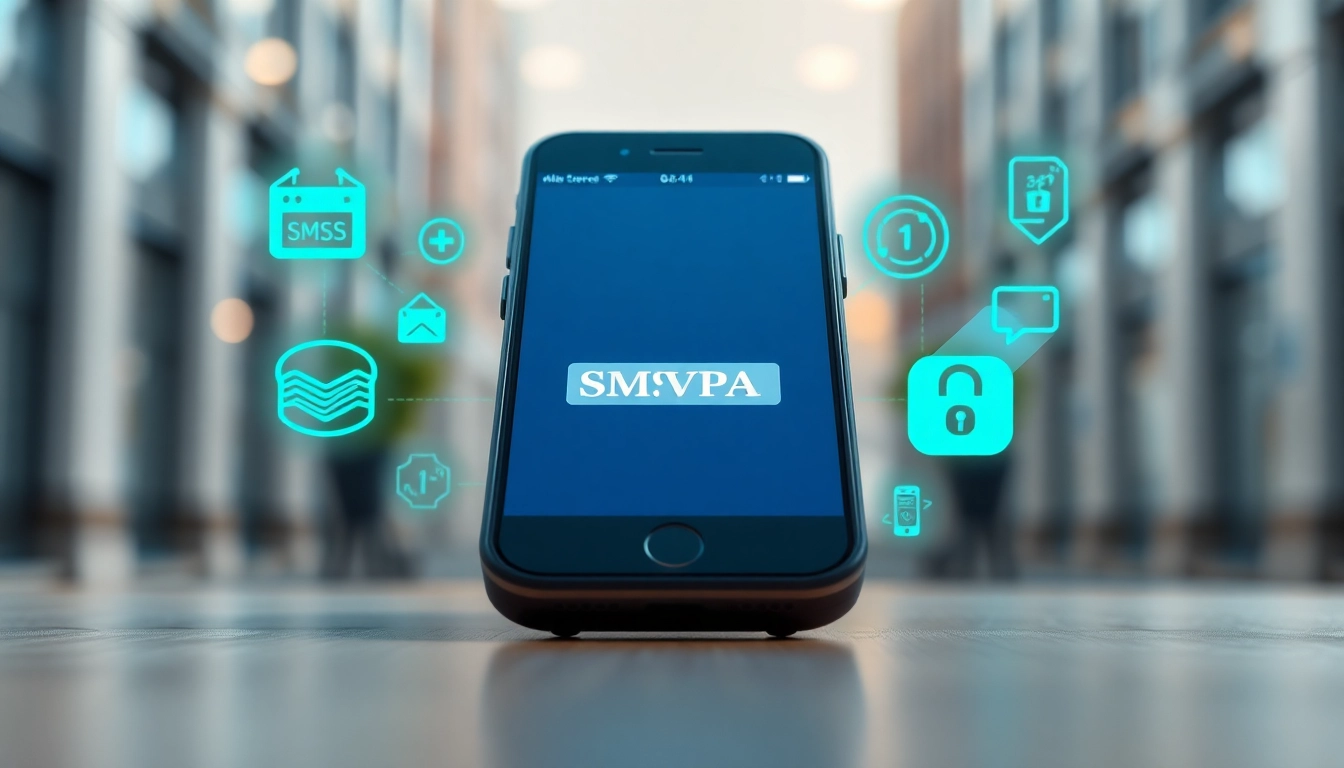 Utilize smsvpa for seamless SMS verification with a digital interface illustrating mobile technology.