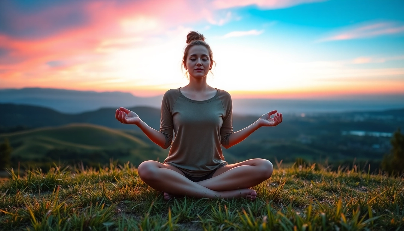 Meditating woman in nature symbolizes healing trauma through mindfulness and self-reflection.