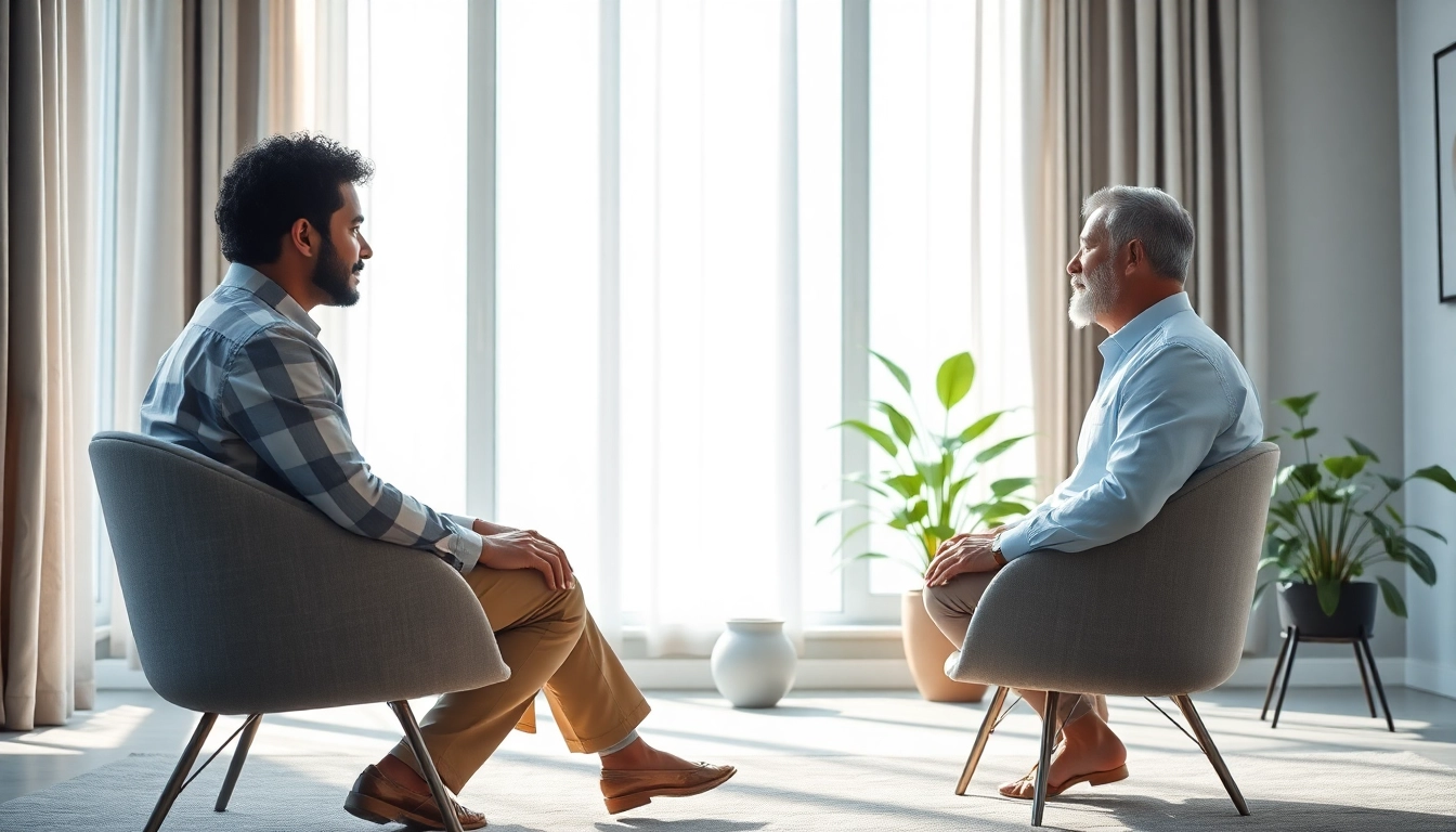 Therapist and client engaged in a calming therapy session addressing anxiety disorders Dubai.
