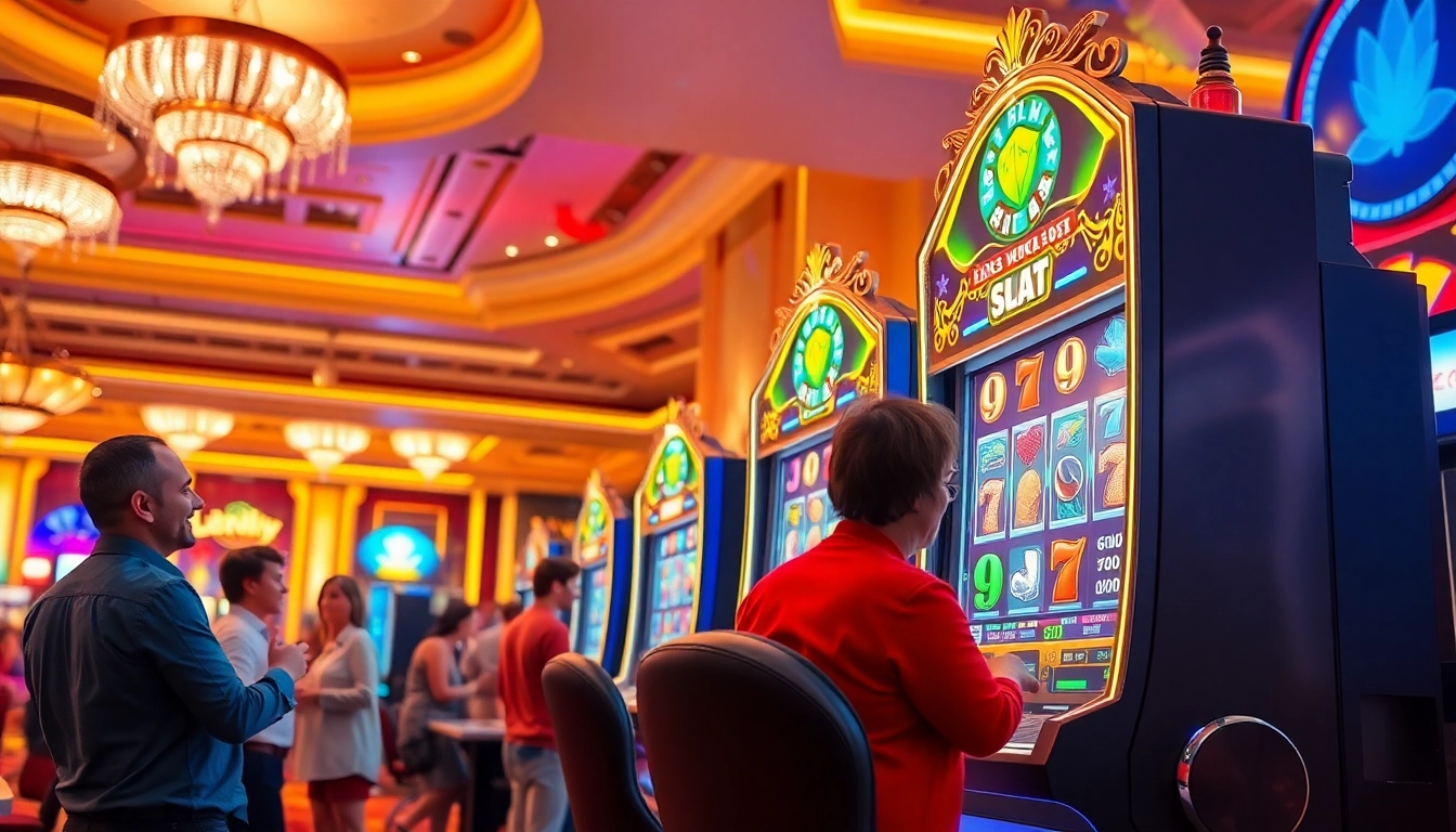 Putar game slot yang mengasyikkan dengan mesin modern di kasino mewah