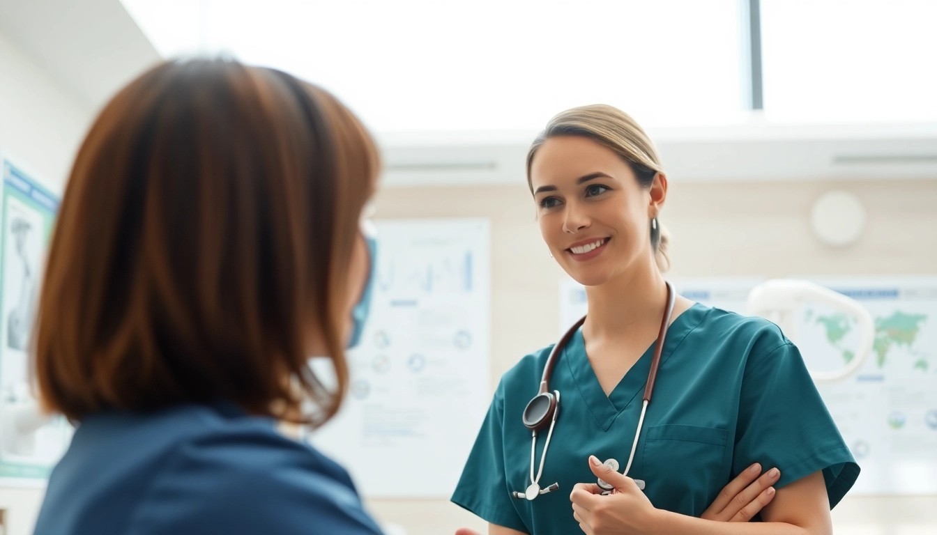 Engaging consultation with a nurse representing Alabama Board of Nursing in a clinical environment.