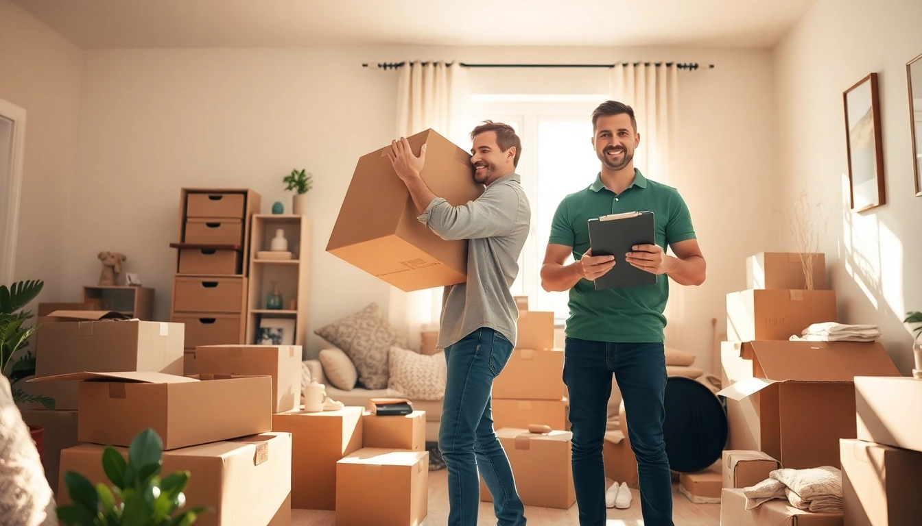 House Clearance Near Me services in action with professionals helping in a cozy living room.