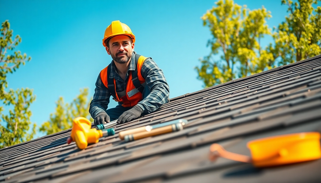 Roofer in Driel efficiently installing new roofing materials.