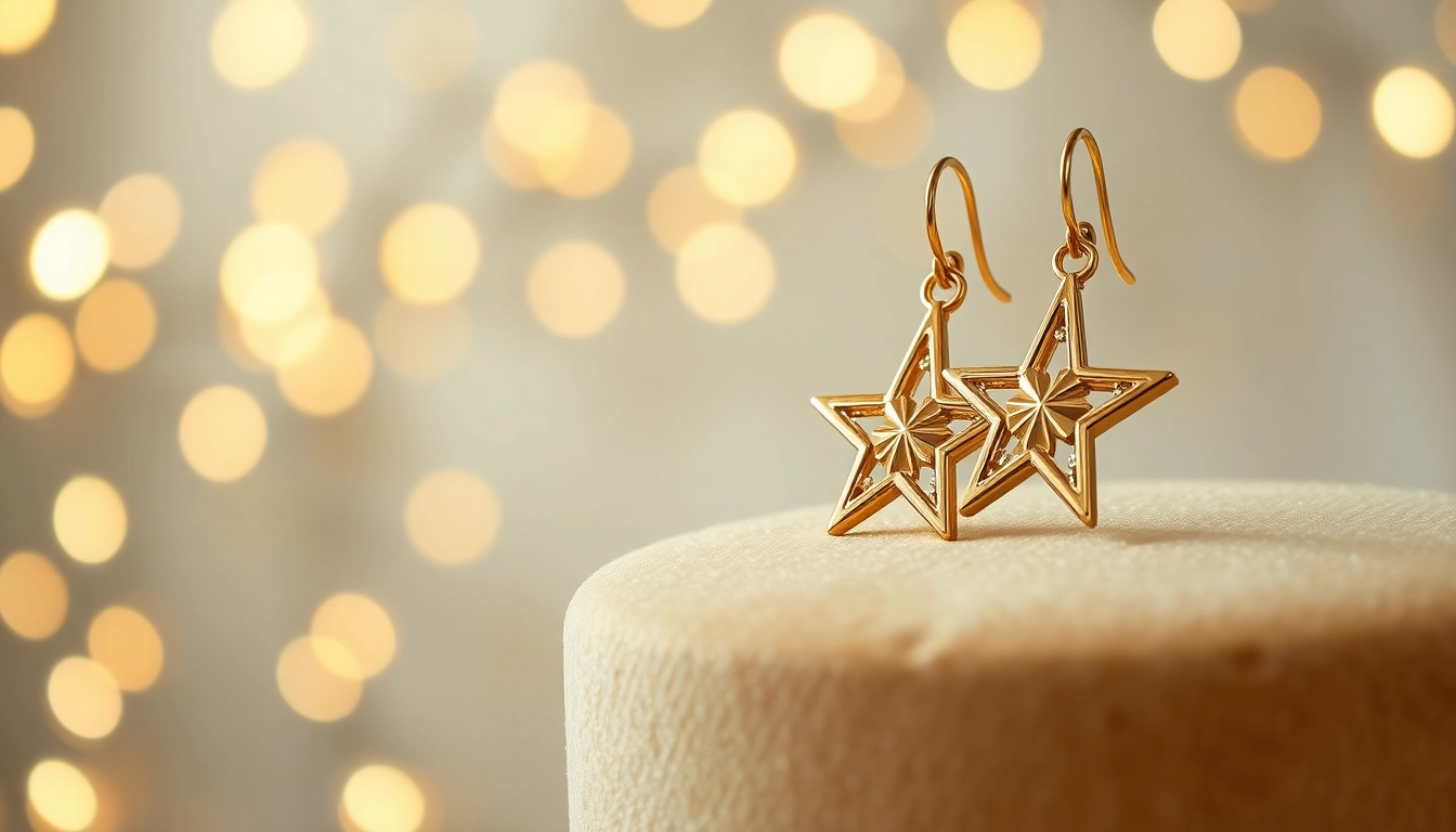 Shop stunning Earrings Gold Stars illuminating luxury with their intricate details.