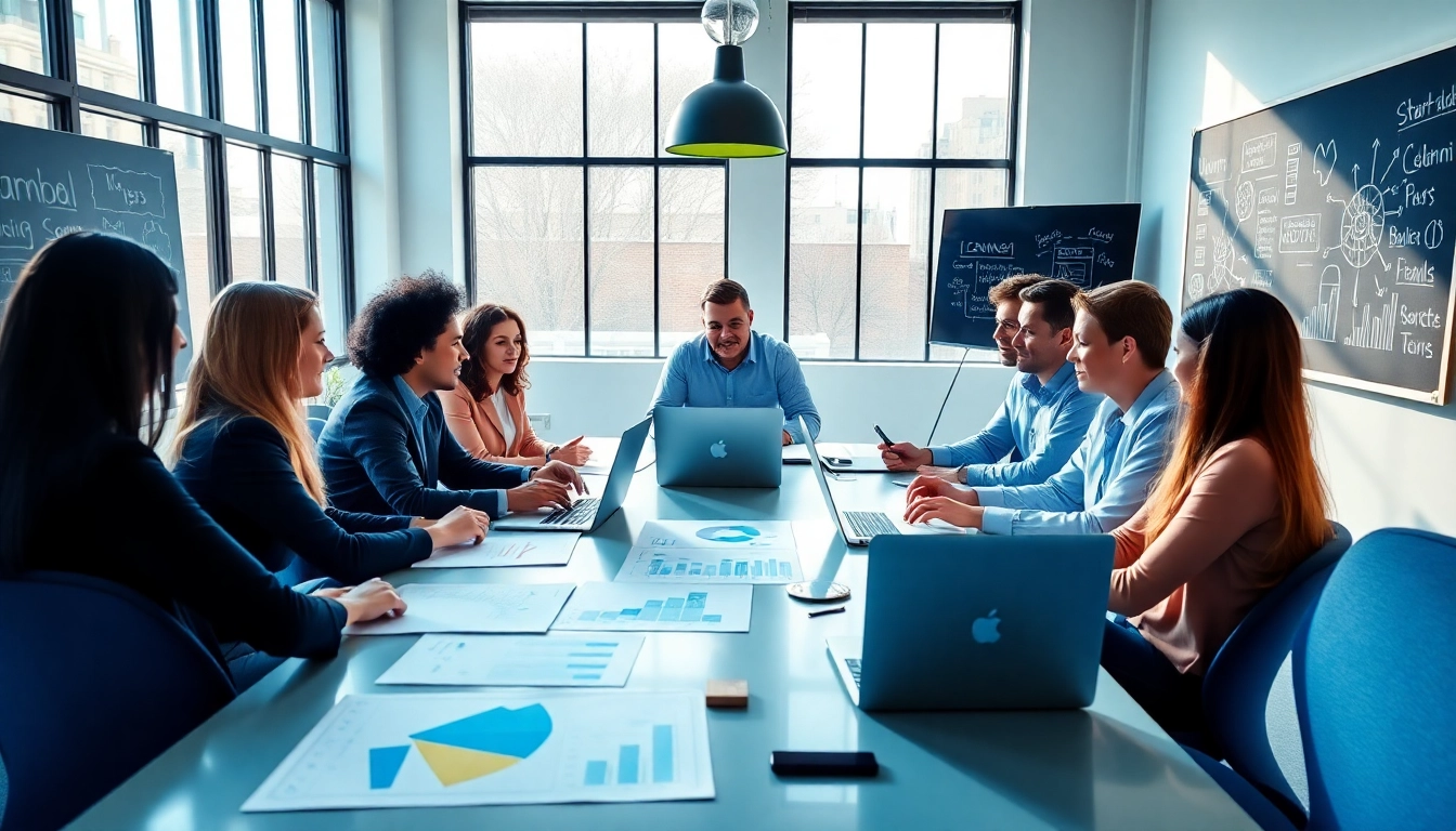 Engaged entrepreneurs in a meeting to launch successful startup with collaborative efforts.