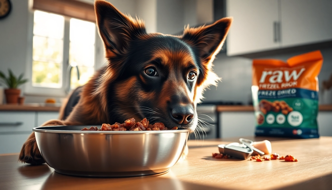 A happy dog enjoying dr marty pet food canada, showcasing high-quality freeze-dried nutrition.
