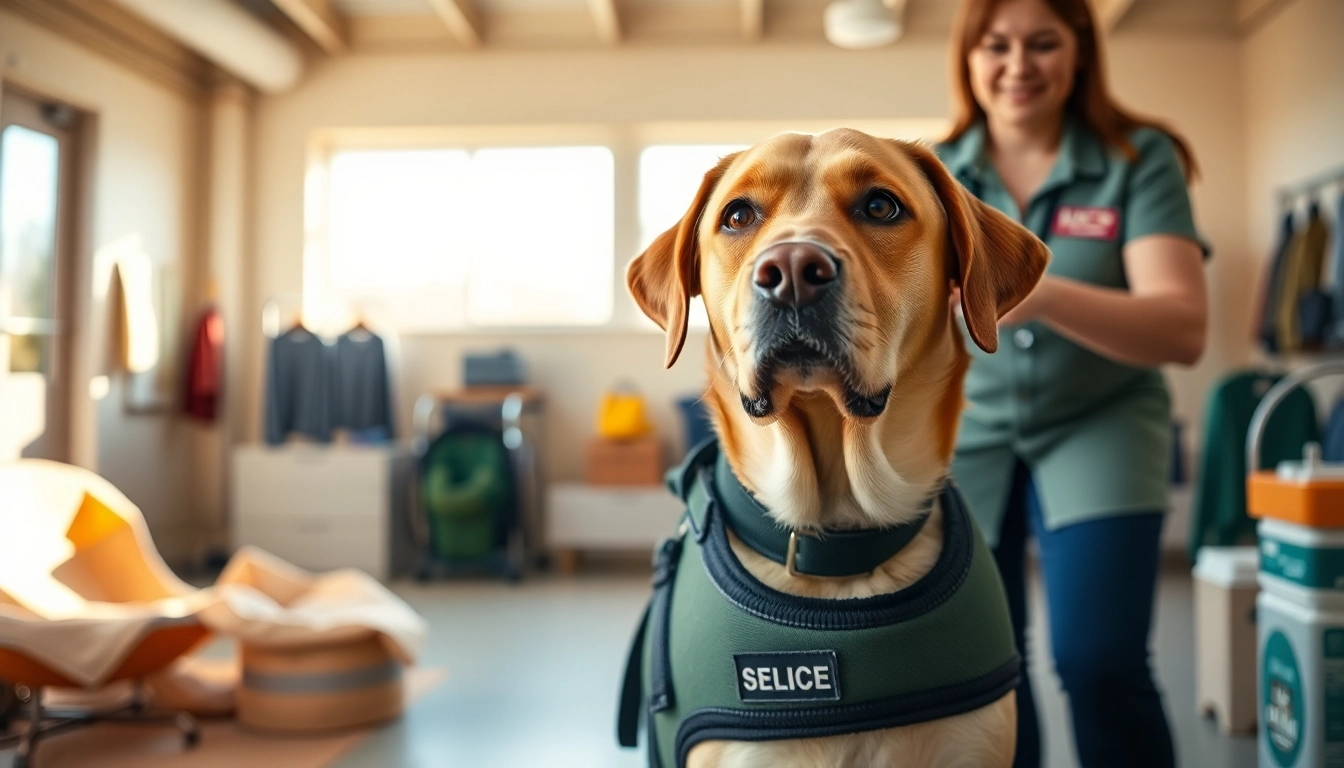 Train your future service dog for sale in a welcoming setting, attentive and ready for tasks.