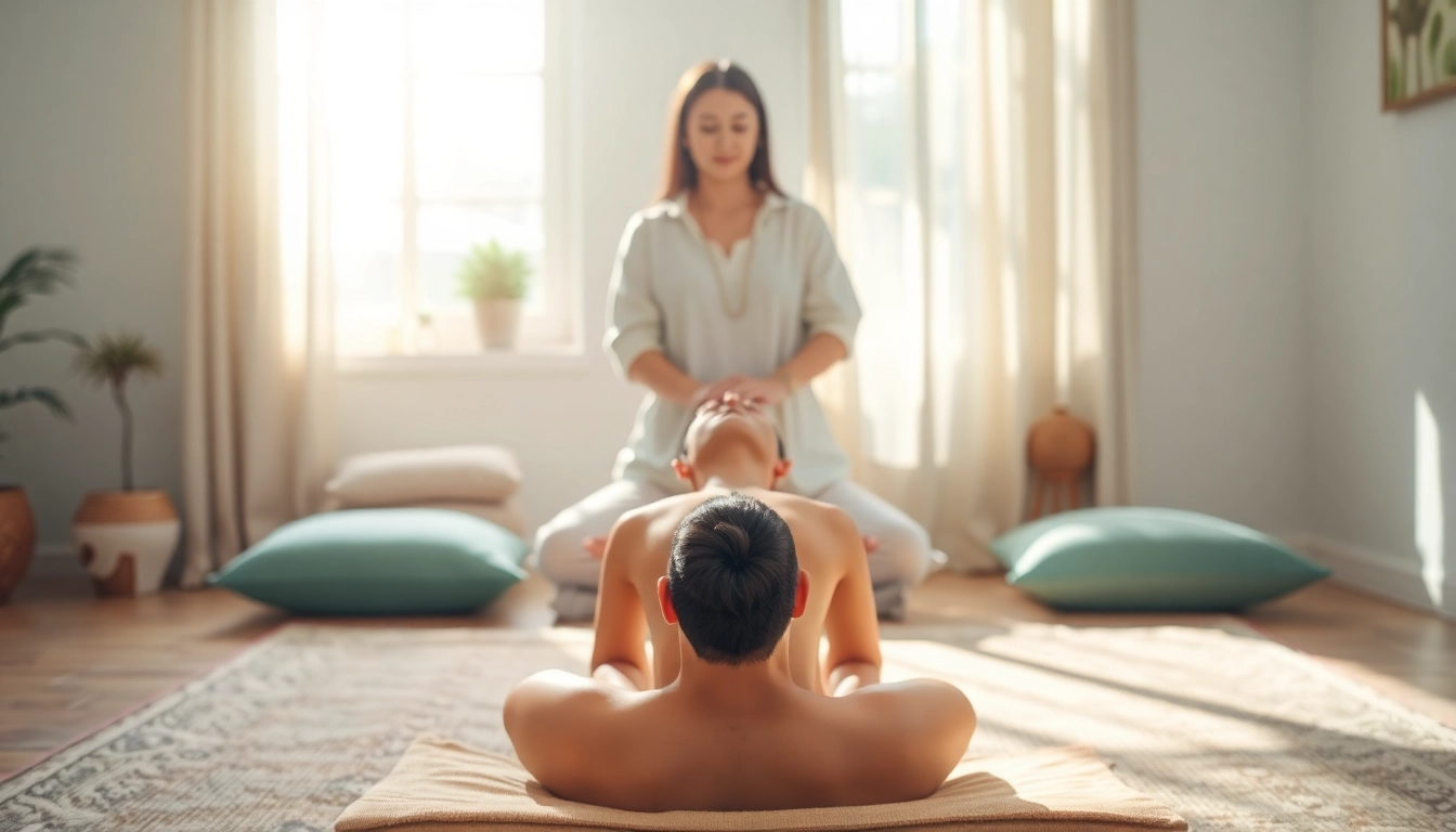 Experience lovehealingexpansion through a serene healing session in a tranquil space.