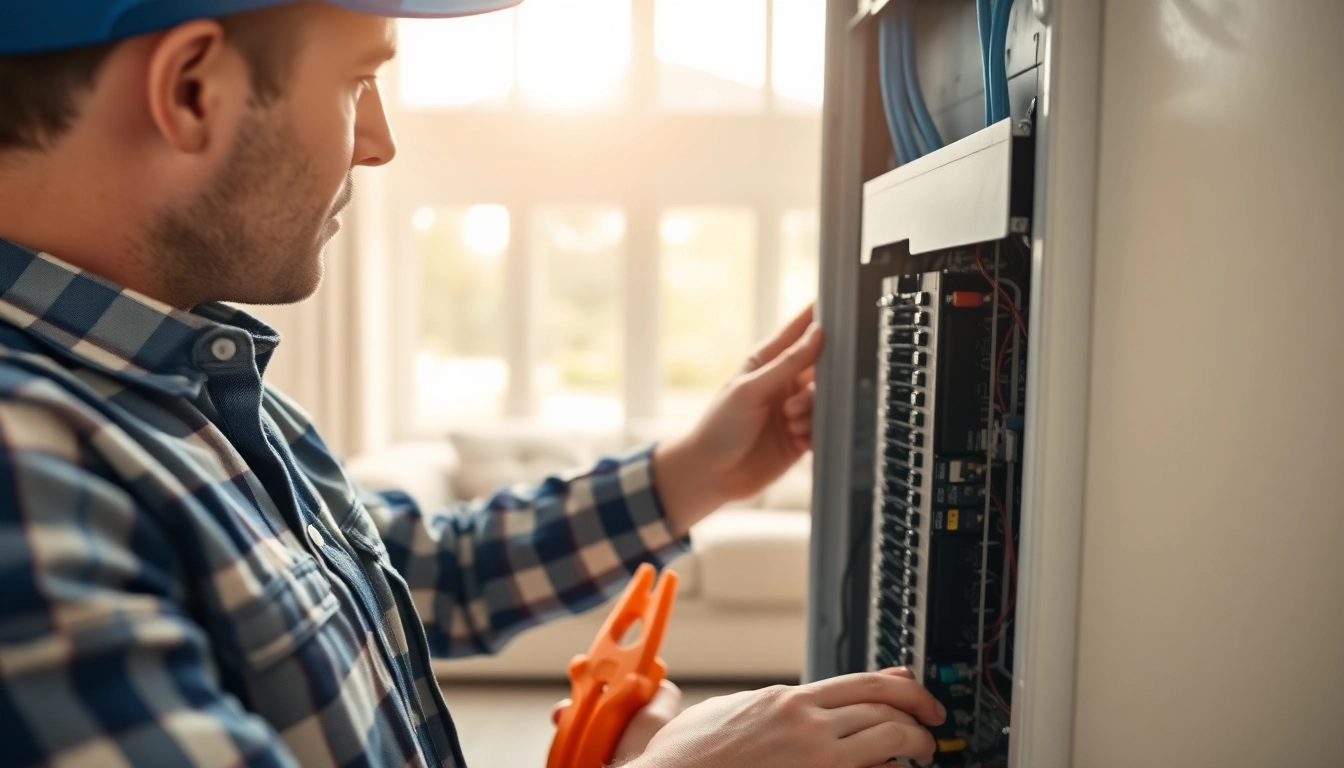 Inspecting an Electrical Panel Clearwater, showcasing detailed electrical work in a home setting.