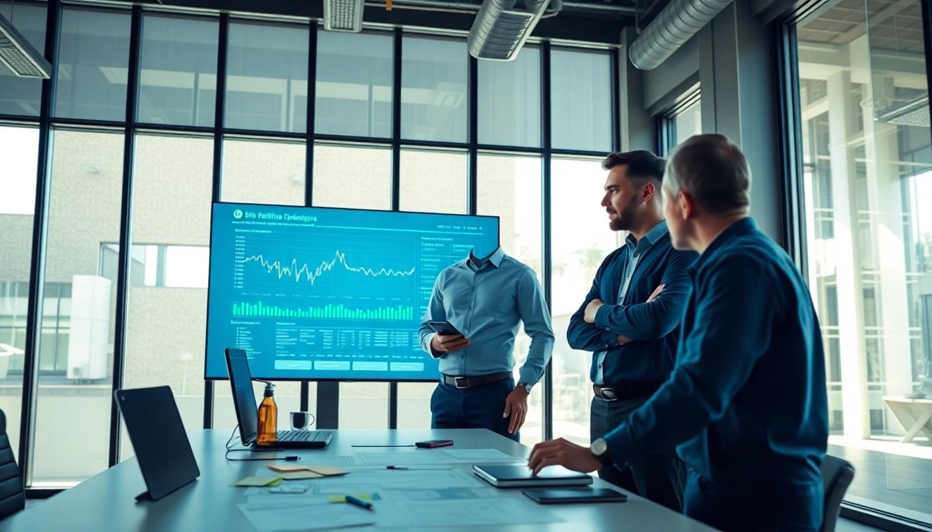 Site reliability engineering experts discuss system reliability in a modern tech office.