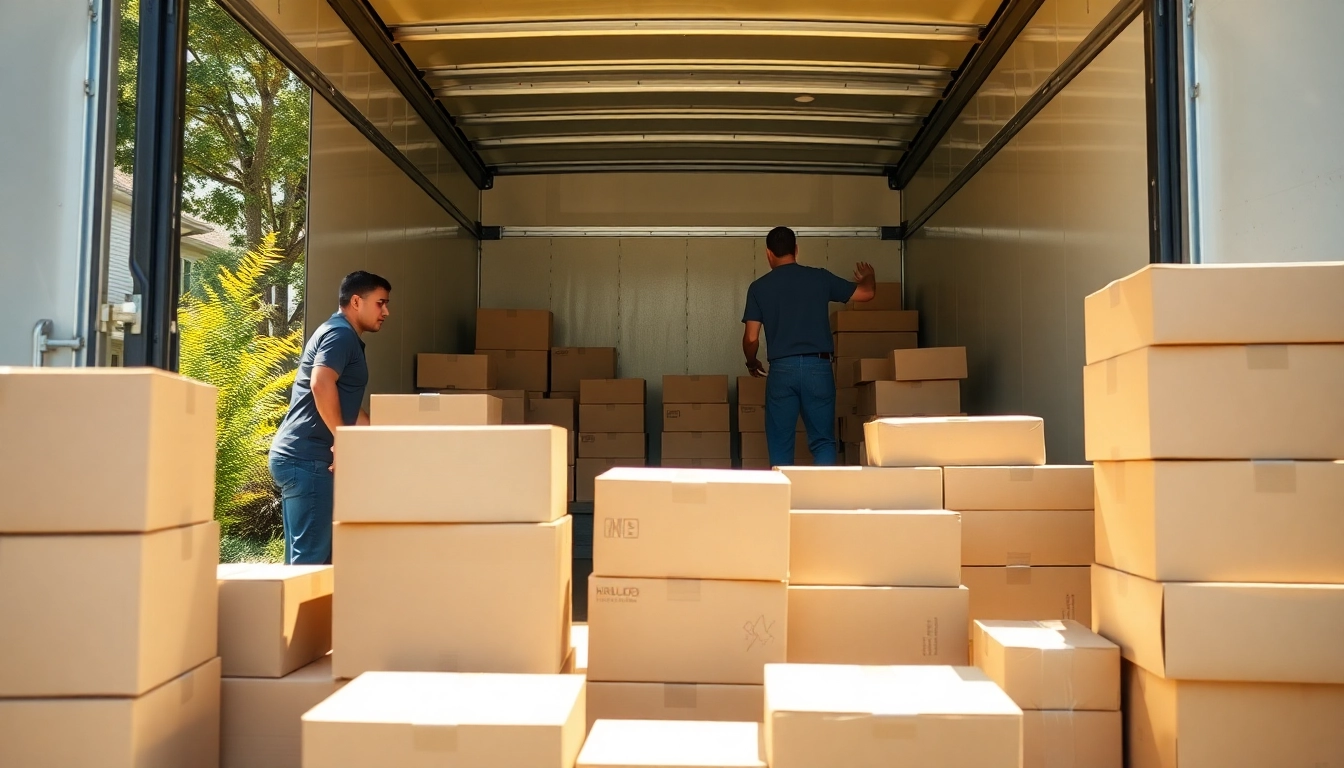 Loading a moving truck efficiently with https://bennettsmoving.com/ trusted services visible.