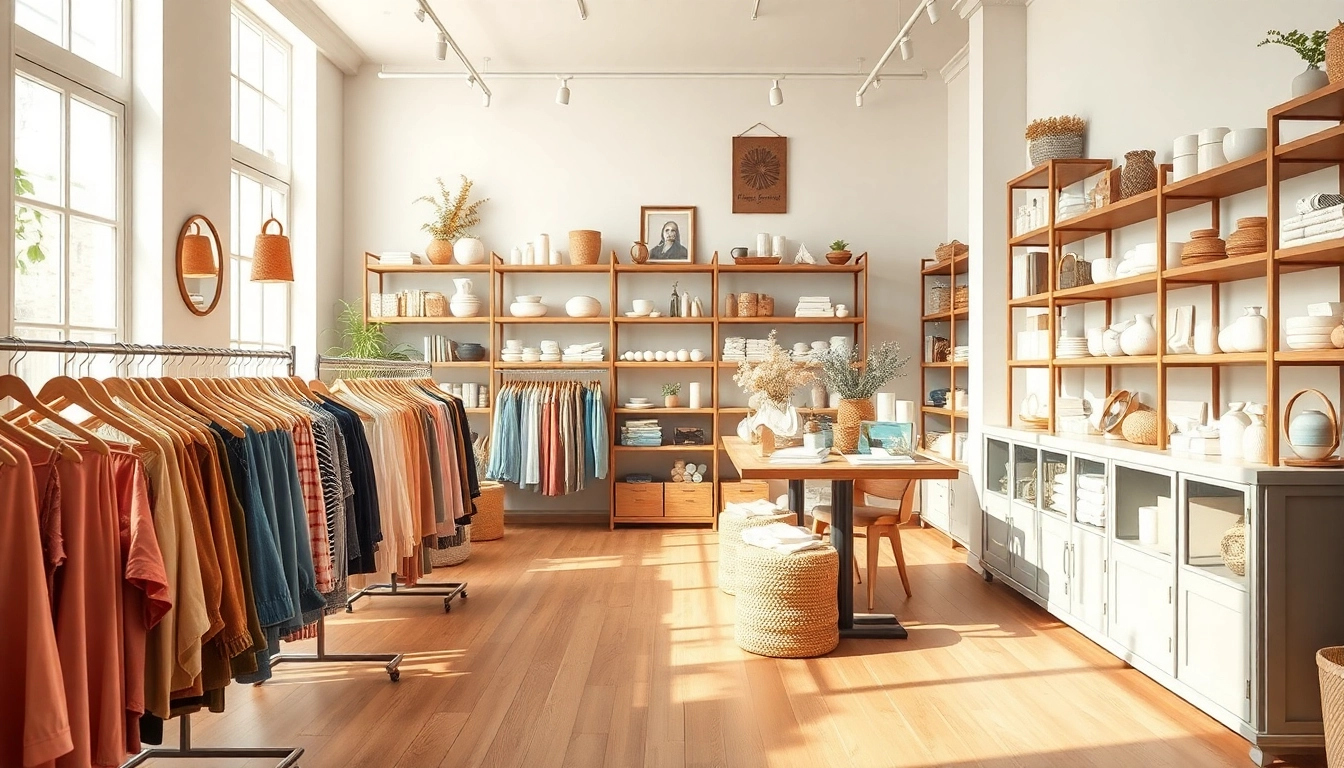 Shop at le lieu featuring curated gifts, chic clothing, and home decor in a cozy boutique.