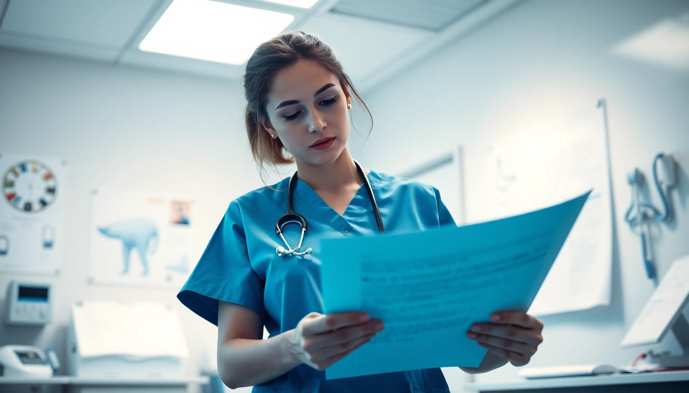 Nurse reviewing documents related to the VDAP program for early intervention.
