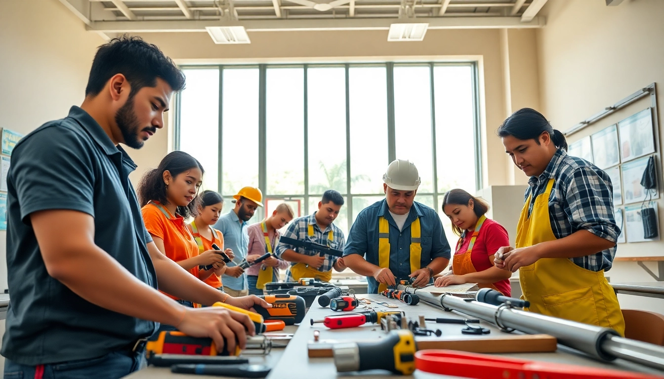 Students mastering skills at hawaii trade schools with hands-on training and engaging activities.