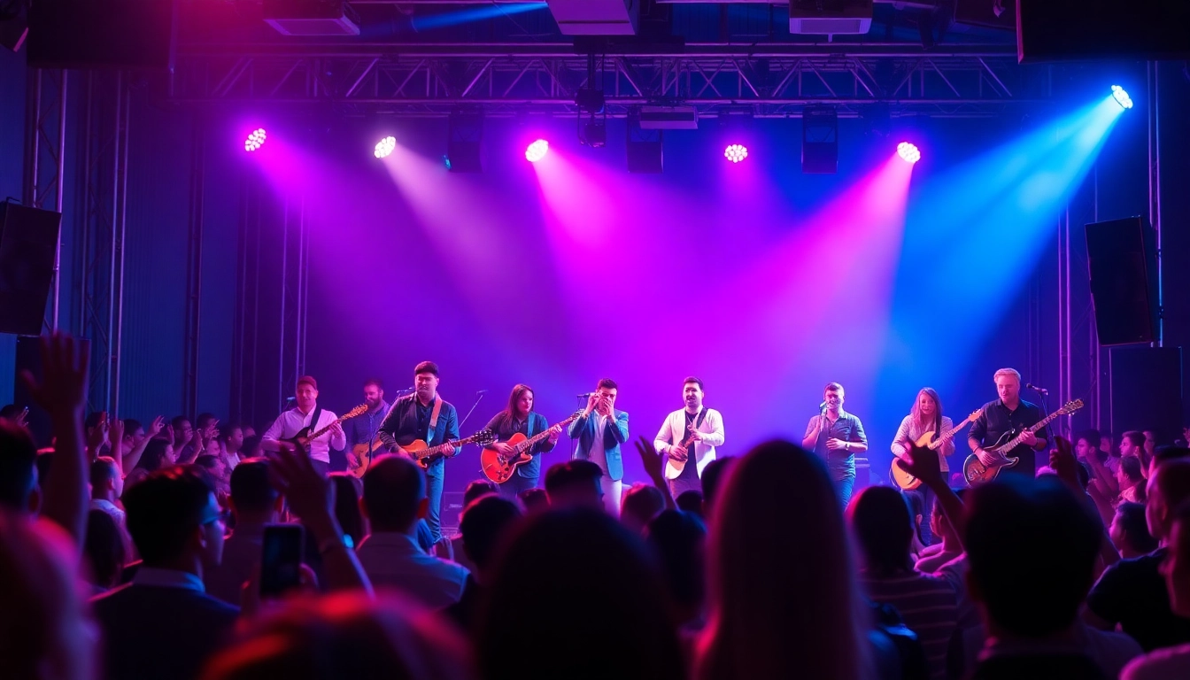 Engaging scene illustrating effective music promotion services during a lively concert.