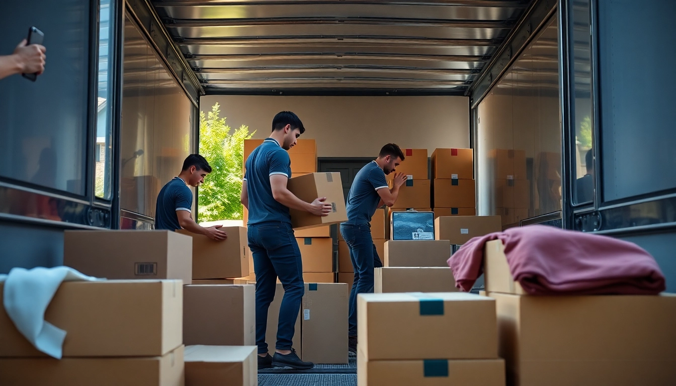 Movers calgary team efficiently packing boxes during a home relocation