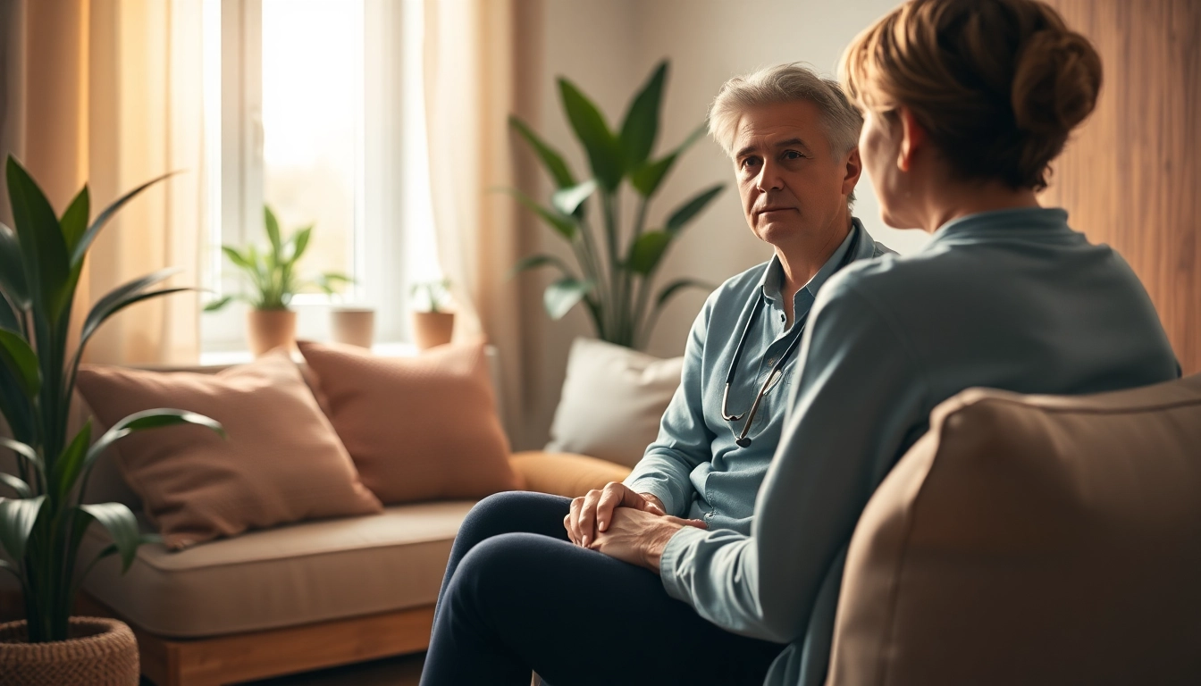 Counselor providing support for those dealing with depression in a calming environment.